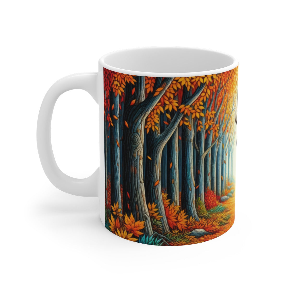Tasse “Hunting Season” – Mug Céramique 325 ml – Design Cerf Forêt Automne – Cadeau Chasse Nature Plein Air Café