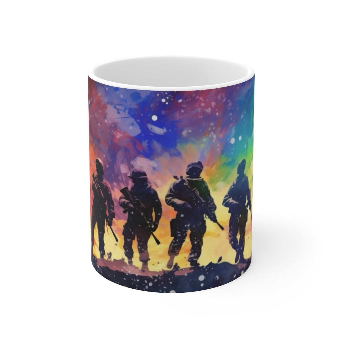 Tasse Soldats Armée – Mug Céramique 325 ml – Design Abstrait Couleurs de Guerre – Cadeau Militaire Patriote