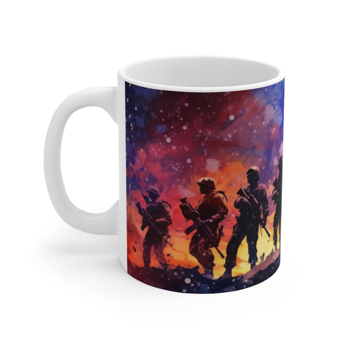 Tasse Soldats Armée – Mug Céramique 325 ml – Design Abstrait Couleurs de Guerre – Cadeau Militaire Patriote