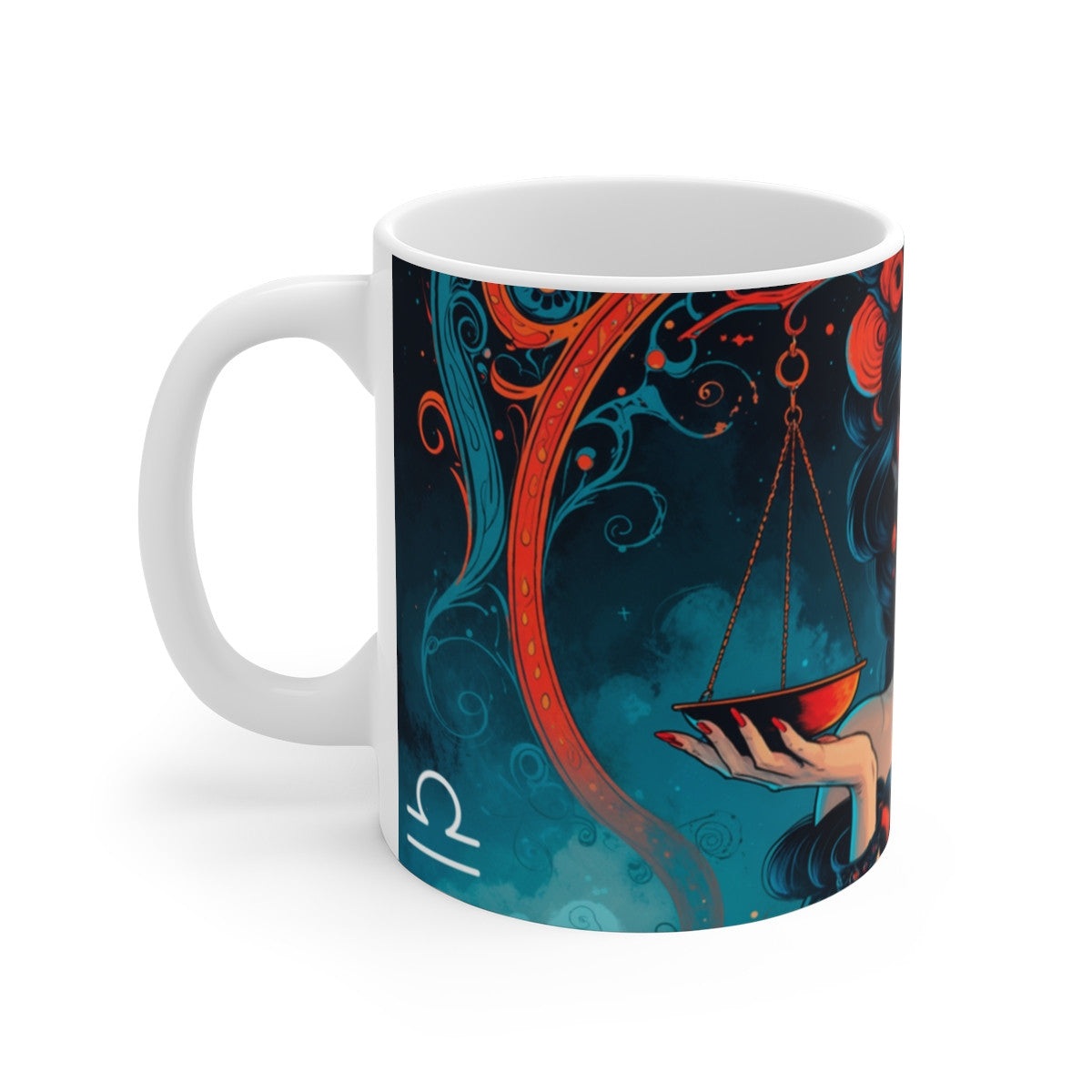 Tasse Signe Balance – Mug Zodiaque Céramique 325 ml – Art Mystique Féminin Équilibre et Harmonie – Cadeau Astrologique