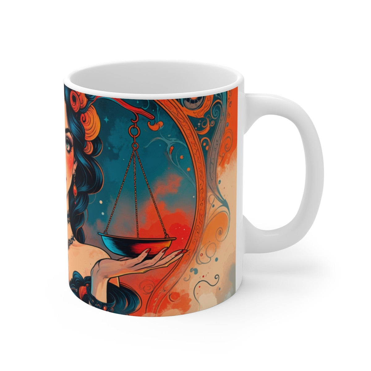 Tasse Signe Balance – Mug Zodiaque Céramique 325 ml – Art Mystique Féminin Équilibre et Harmonie – Cadeau Astrologique