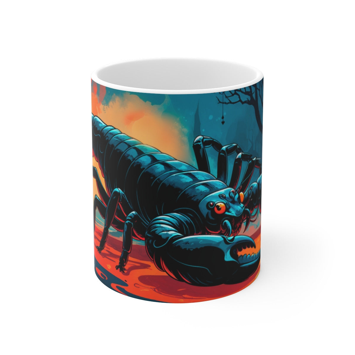 Tasse Signe Scorpion – Mug Zodiaque Céramique 325 ml – Art Mystique Bleu et Rouge – Cadeau Astrologique