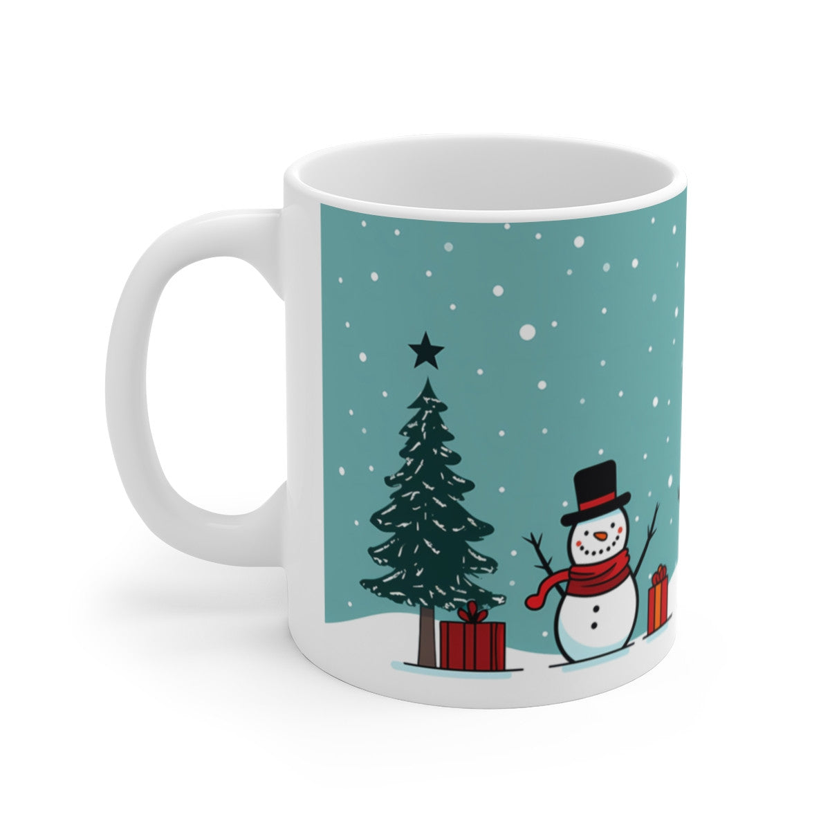 Tasse Bonhommes de Neige – Mug Noël Céramique 325 ml – Hiver Joyeux et Cadeau Festif – Illustration Drôle et Colorée
