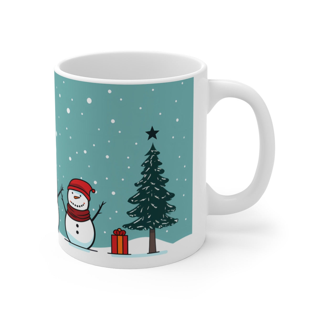 Tasse Bonhommes de Neige – Mug Noël Céramique 325 ml – Hiver Joyeux et Cadeau Festif – Illustration Drôle et Colorée