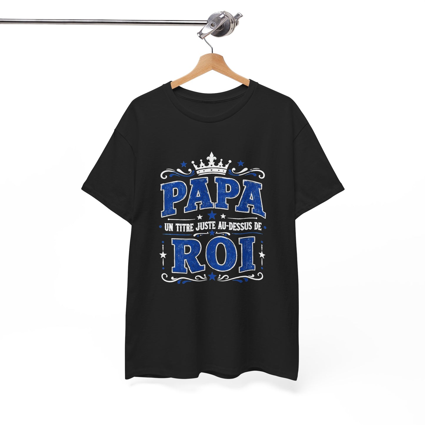 Tee Shirt Homme Papa Roi Père Humour Famille Couronne Idée Cadeau Fête des Pères Anniversaire