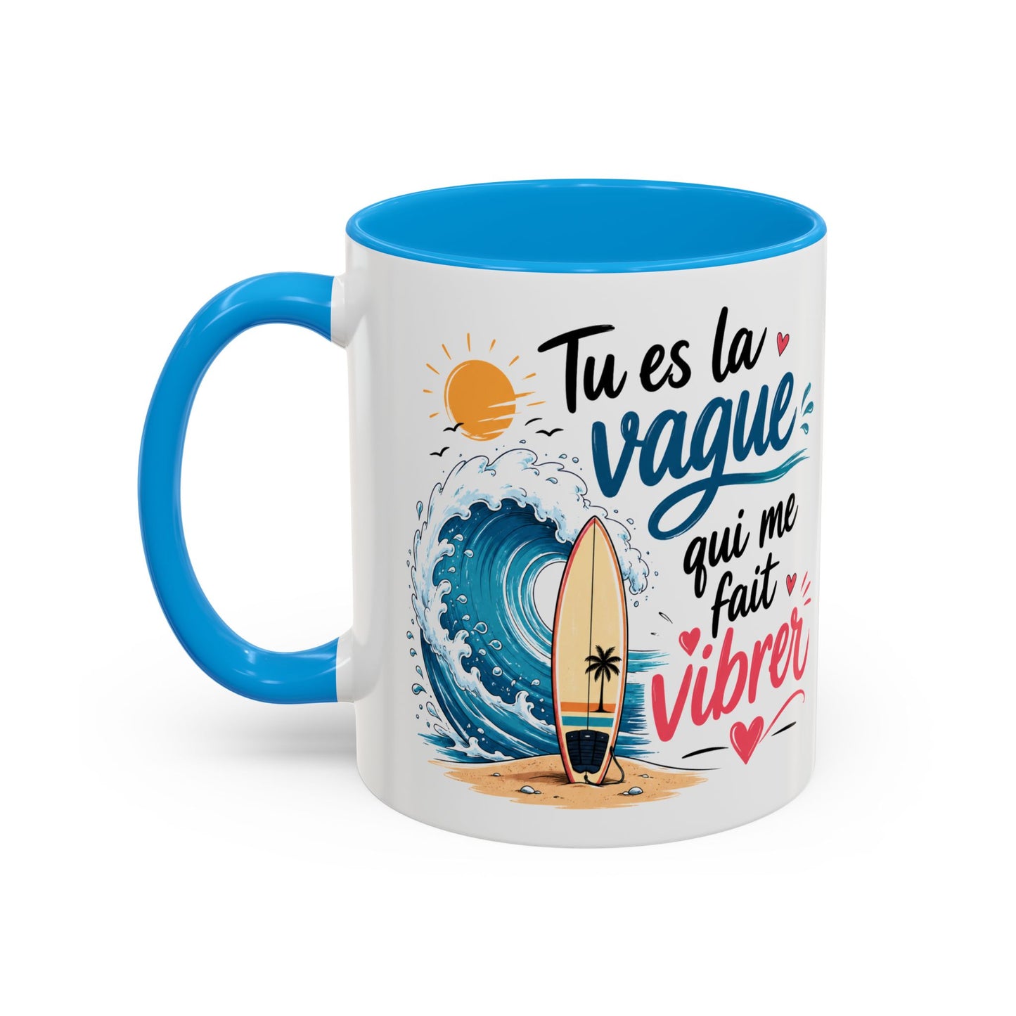 Tasse Tu Es La Vague Qui Me Fait Vibrer – Mug Surf Romantique – Cadeau Amour Couple Surfeur 325ml