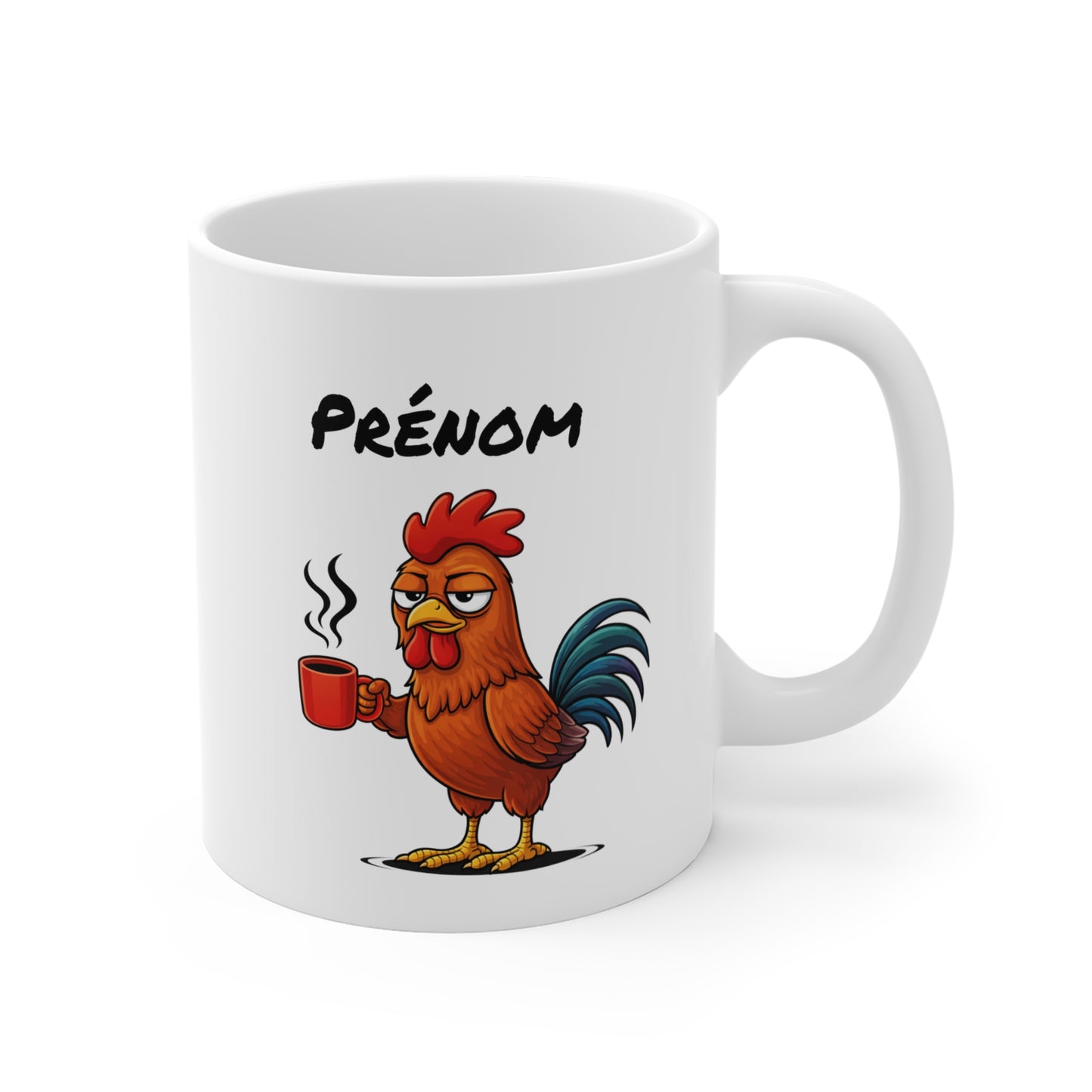 Mug Coq Personnalisable 325ml – Tasse Café Humour Animal Drôle Matin Difficile Cadeau Original Homme