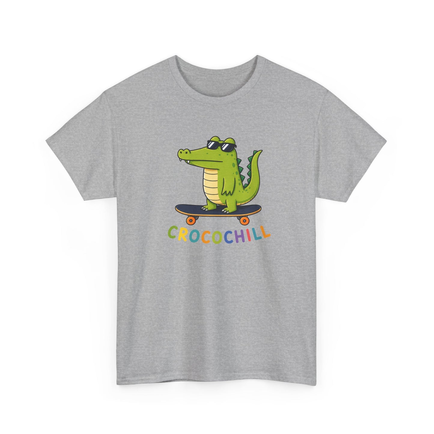 Tee Shirt Crocodile Skateboard Homme et Femme – Croco Chill – T-Shirt Humour Animal