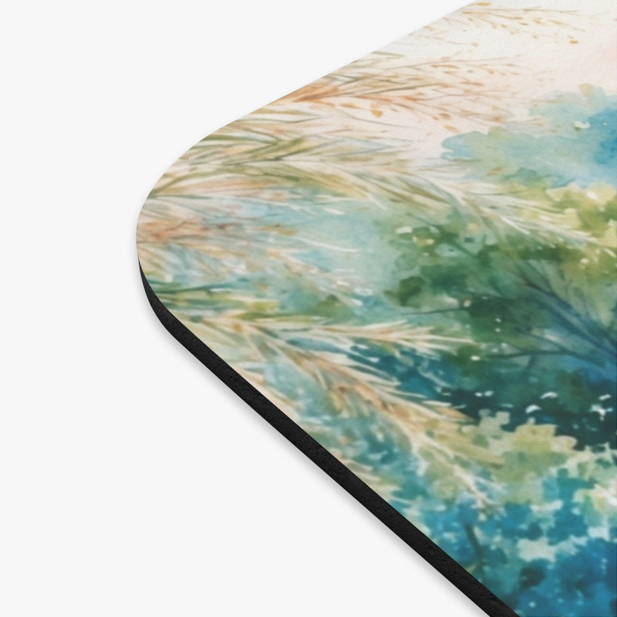 Tapis de souris 22x18 cm – Cygne Élégant sur Lac Paisible – Illustration Aquarelle Romantique Nature & Fleurs
