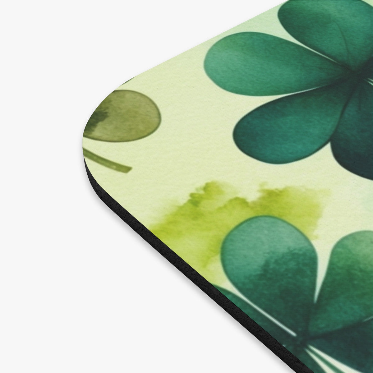 Tapis de souris 22x18 cm – Motif Trèfles à Quatre Feuilles – Illustration Aquarelle Verte Chance & Nature