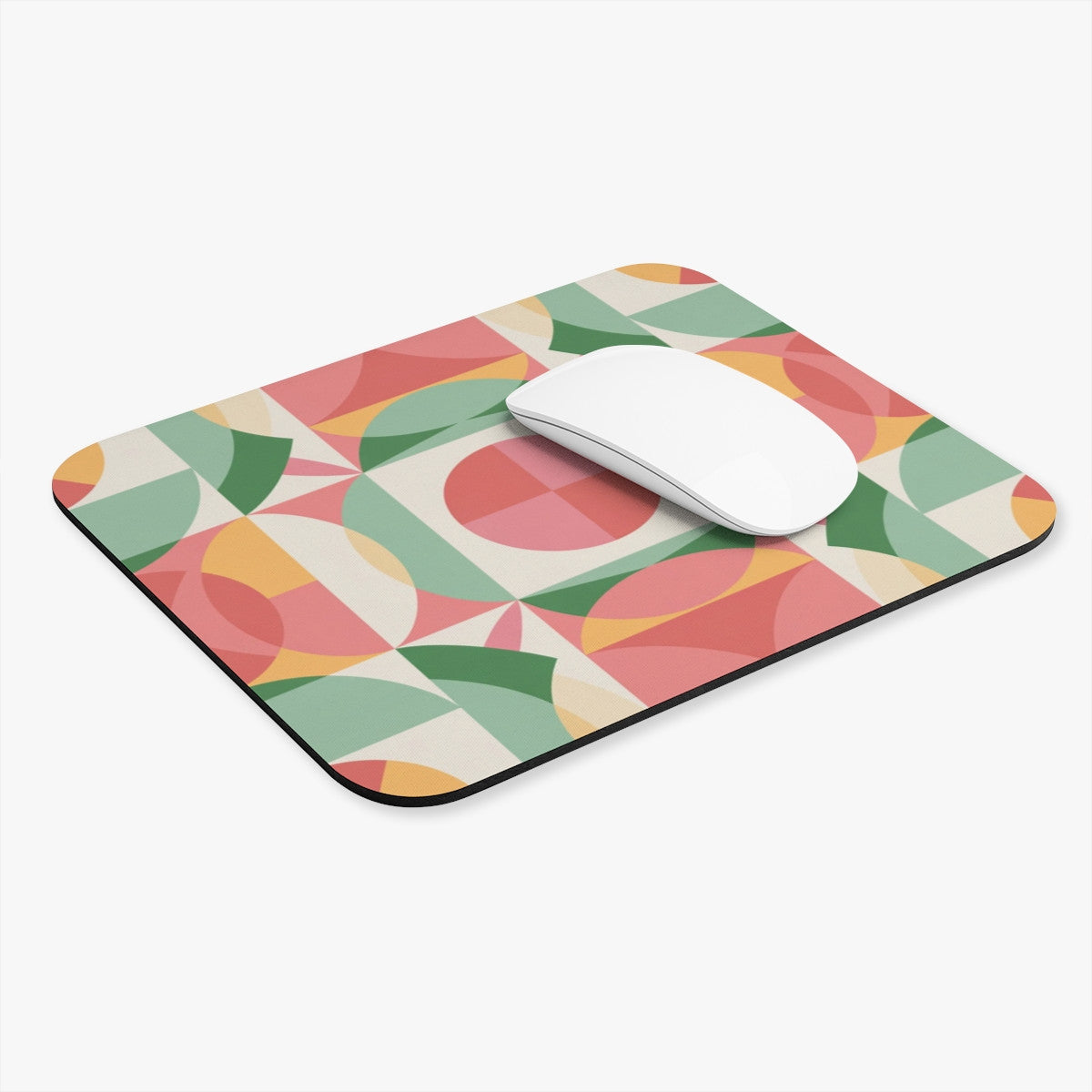 Tapis de souris 22x18 cm – Motif Géométrique Abstrait Multicolore – Design Moderne Rétro & Harmonieux