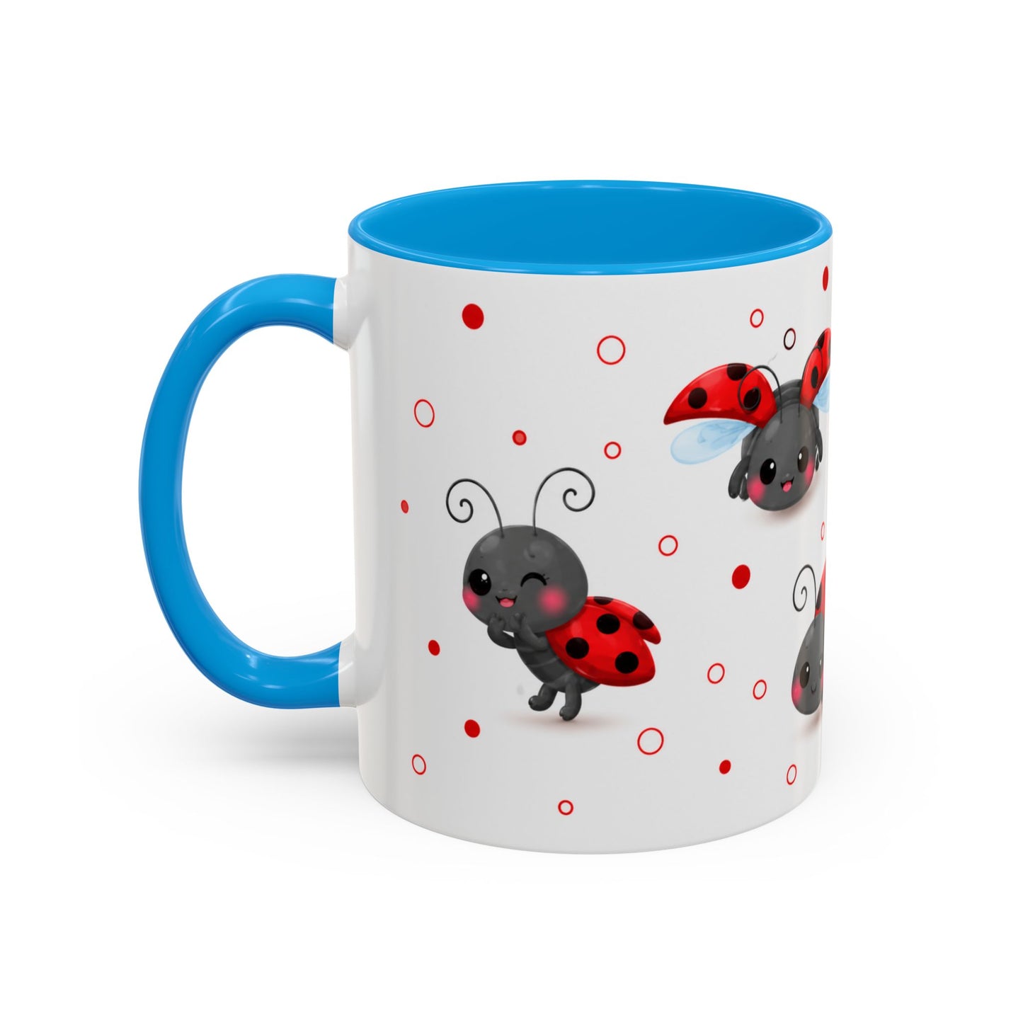 Tasse Coccinelles Mignonnes – Mug Kawaii Insectes Cartoon et Rouge Noir – Cadeau Nature 325ml