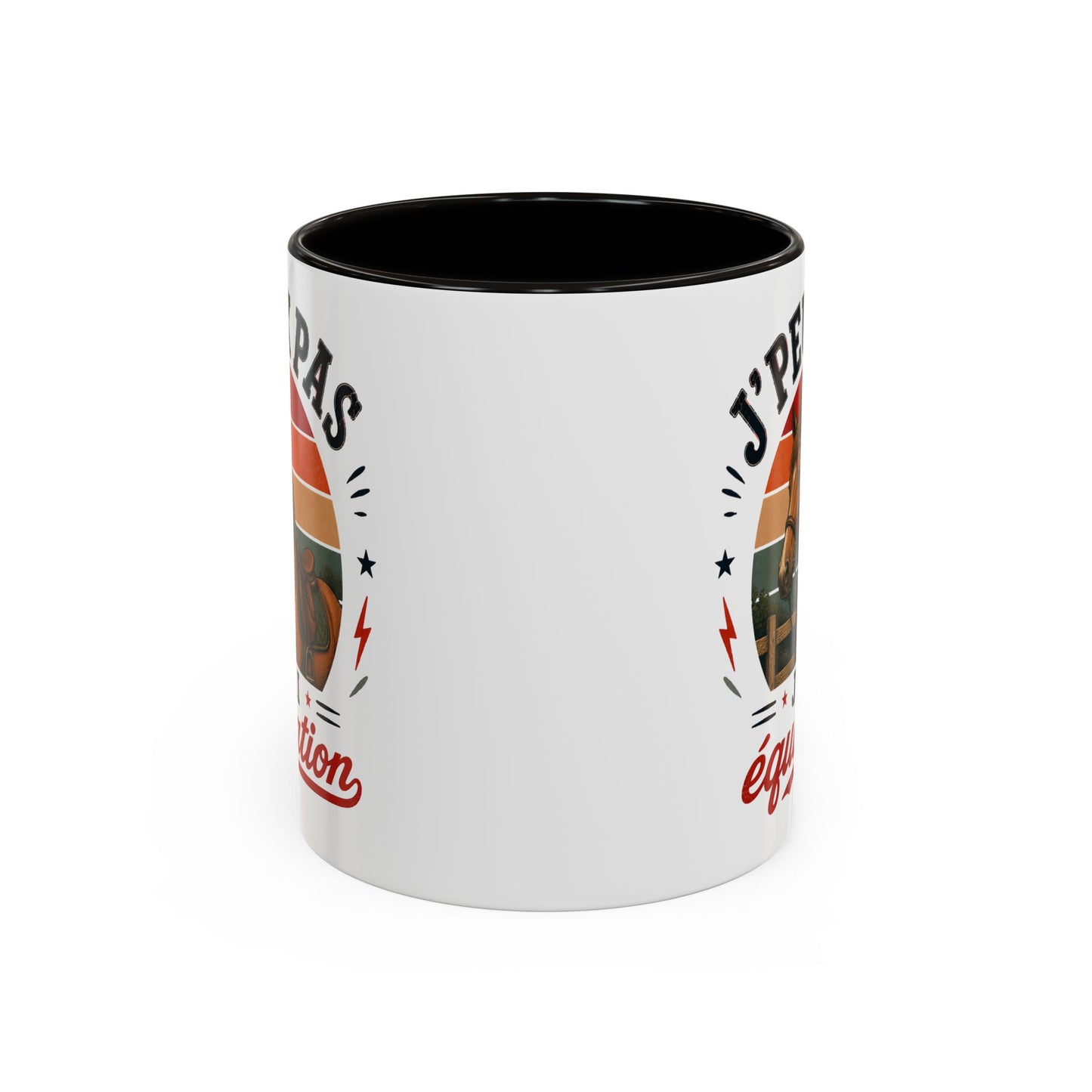 Tasse J’Peux Pas J’Ai Équitation – Mug Humour Cheval Vintage – Cadeau Cavalière Cavalier 325ml