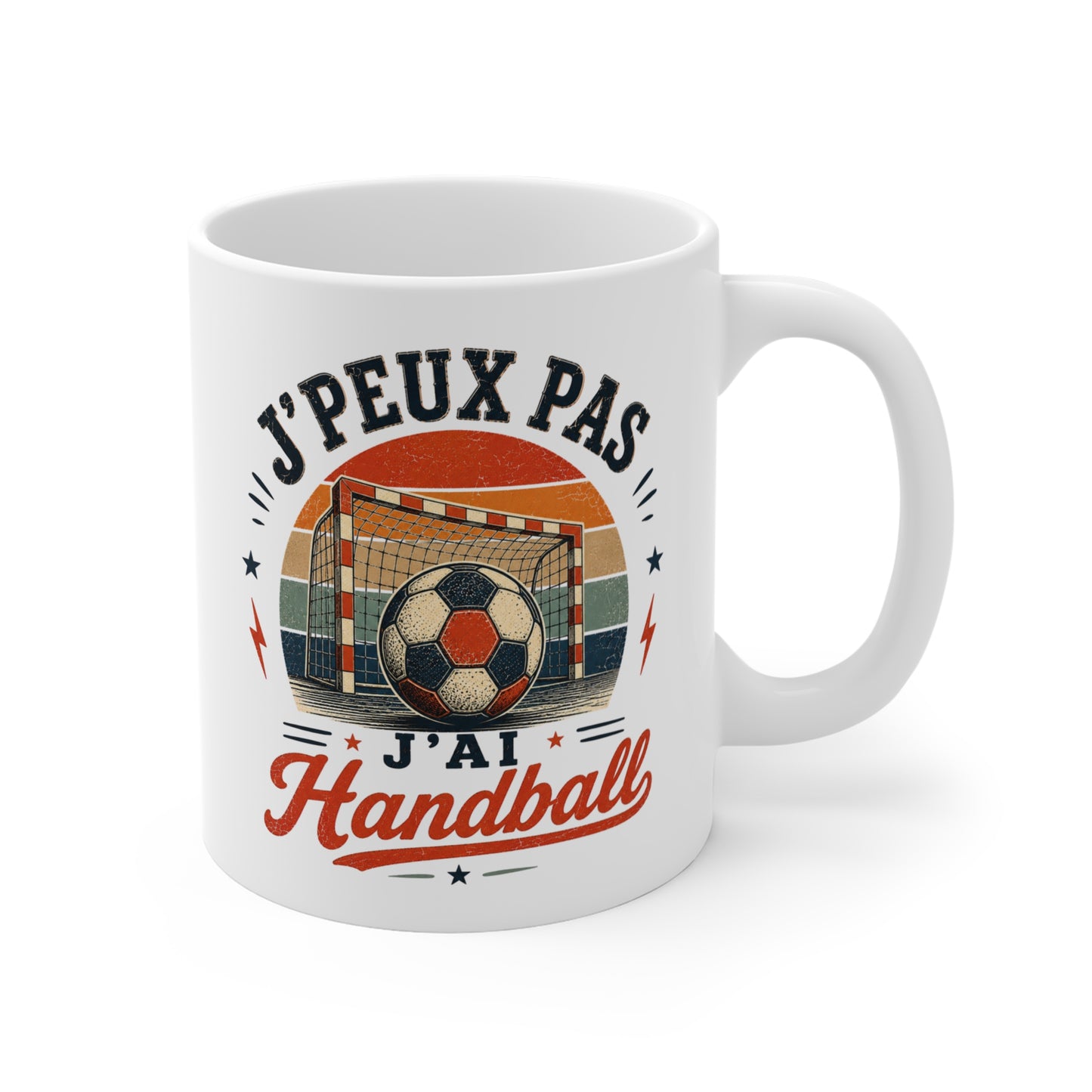 Tasse J’Peux Pas J’Ai Handball – Mug Humour Handballeur Vintage – Cadeau Sport Homme Femme 325ml