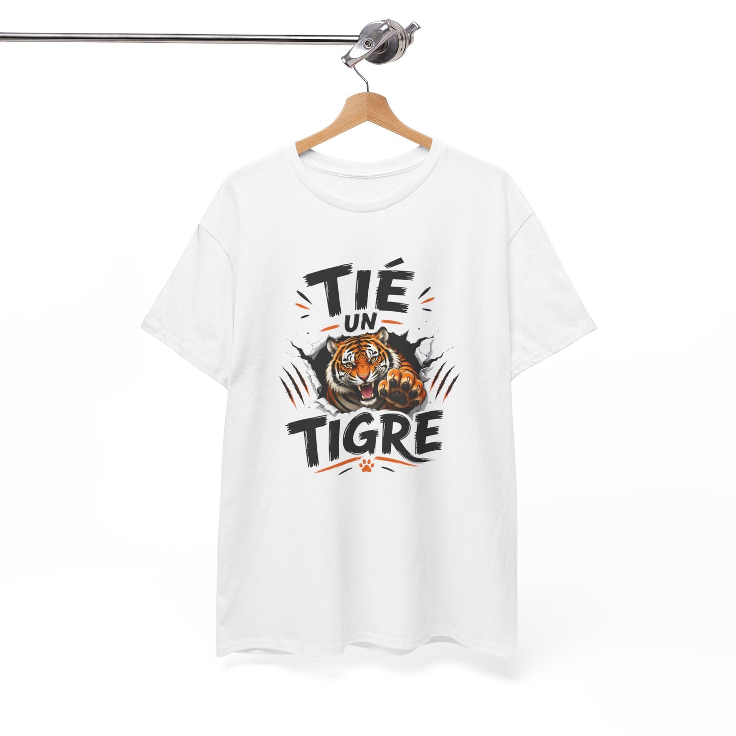 T-Shirt Tié un Tigre Humour Marseille Homme Femme – Expression Marseillaise Drôle – Tee Shirt Tigre Style Urbain