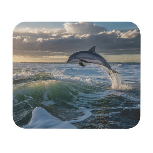 Tapis de souris 22x18 cm – Dauphin sautant dans l’Océan – Liberté Marine & Énergie Positive