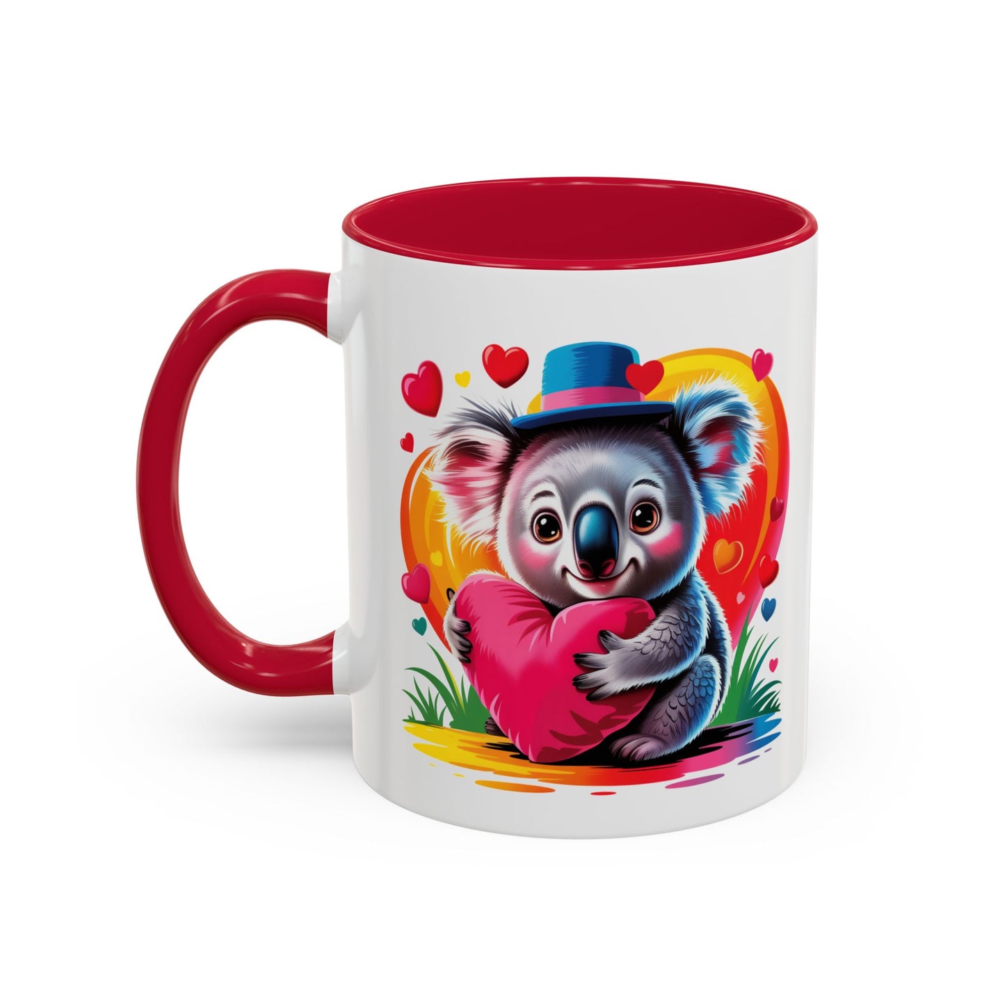 Mug Koala avec Cœur Rose – Tasse Kawaii Amour et Tendresse – Cadeau Original 325ml