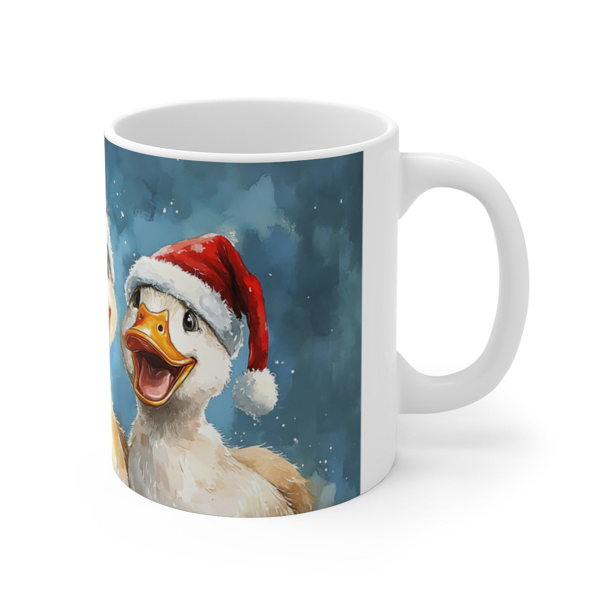 Tasse Canards de Noël – Mug Hiver 325 ml – Trois Canards Rigolos en Bonnet de Noël  – Cadeau