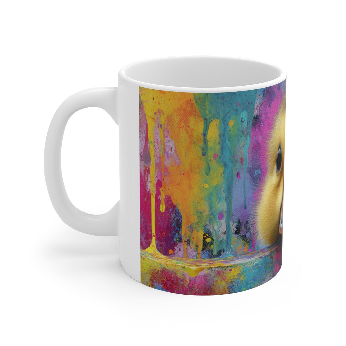 Tasse Caneton Pop Art – Mug Aquarelle Coloré Canard Mignon – Cadeau Original Artiste Céramique 325ml