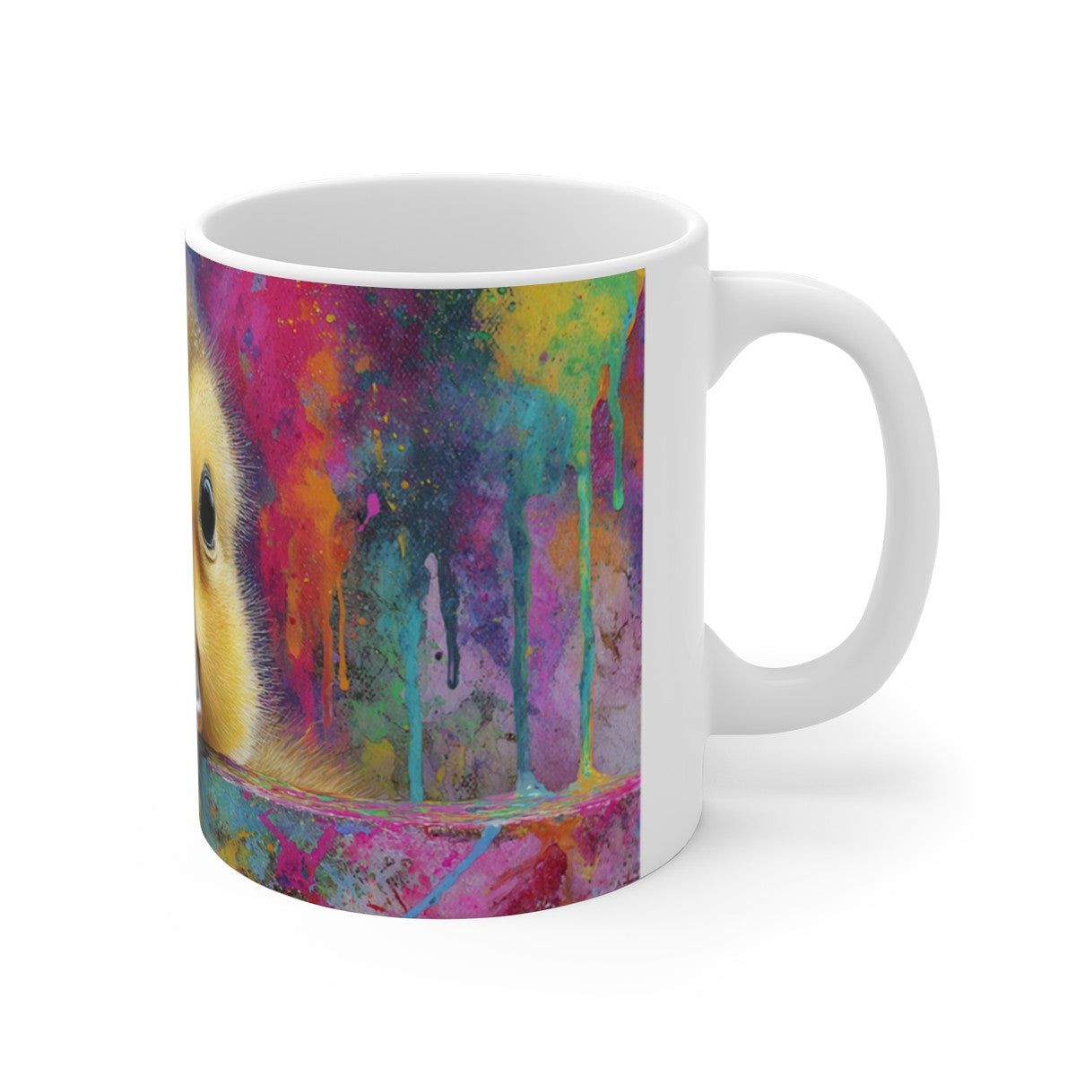 Tasse Caneton Pop Art – Mug Aquarelle Coloré Canard Mignon – Cadeau Original Artiste Céramique 325ml