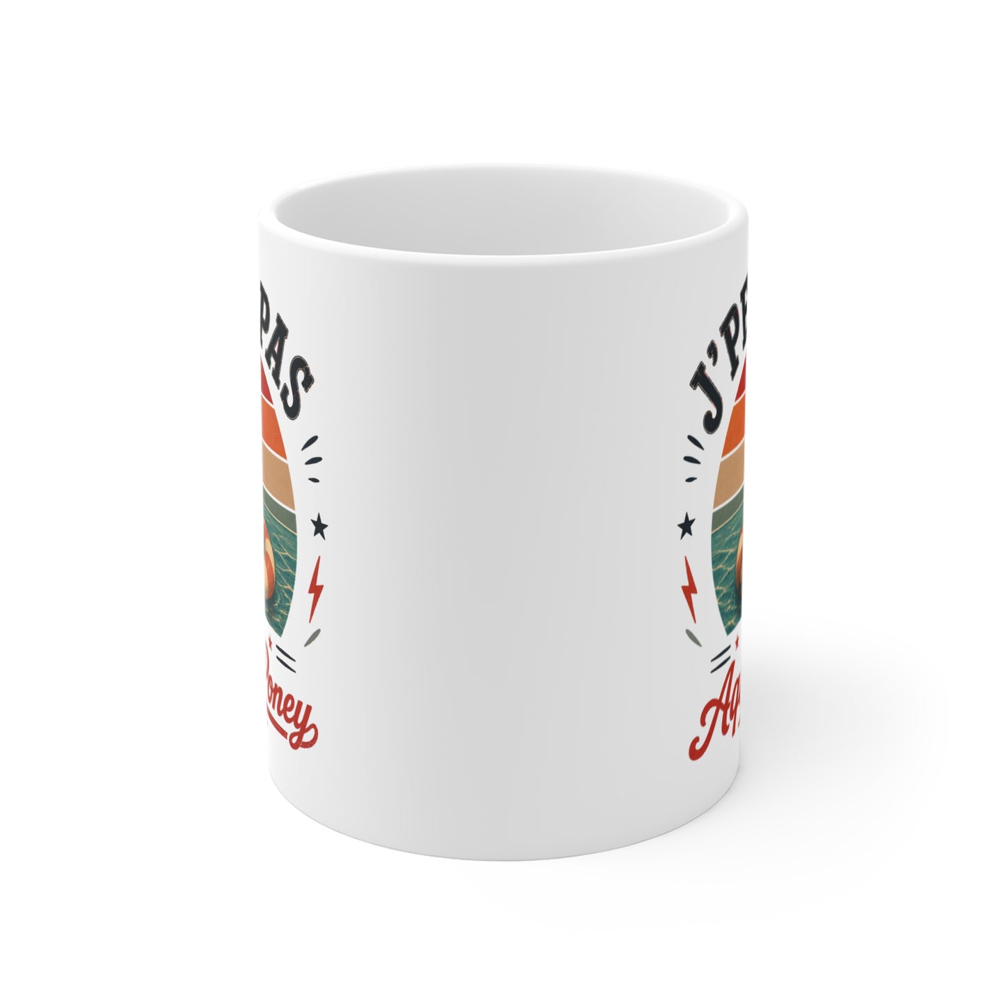 Tasse J’Peux Pas J’Ai Aqua Poney – Mug Humour Poney Piscine Vintage – Cadeau Drôle Homme Femme 325ml