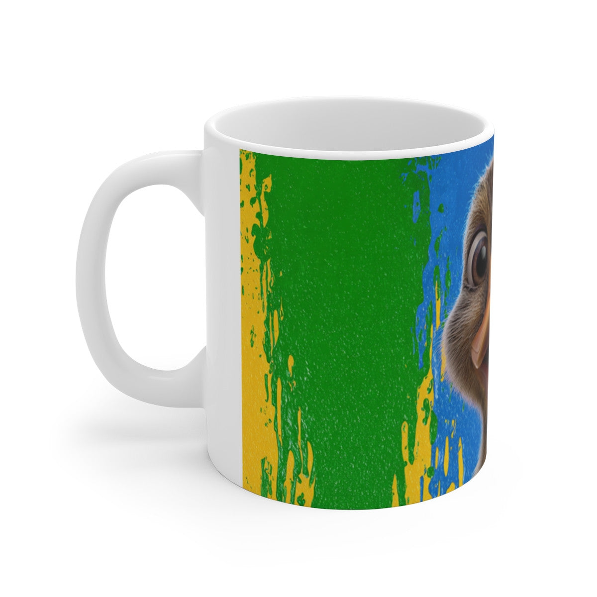 Tasse Caneton Souriant – Mug Coloré Pop Art Canard Mignon – Cadeau Original Céramique 325ml