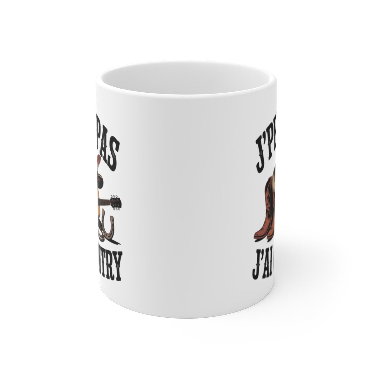 Tasse Cowboy Country – Mug Western Guitare et Bottes – Cadeau Musique Country Céramique 325ml