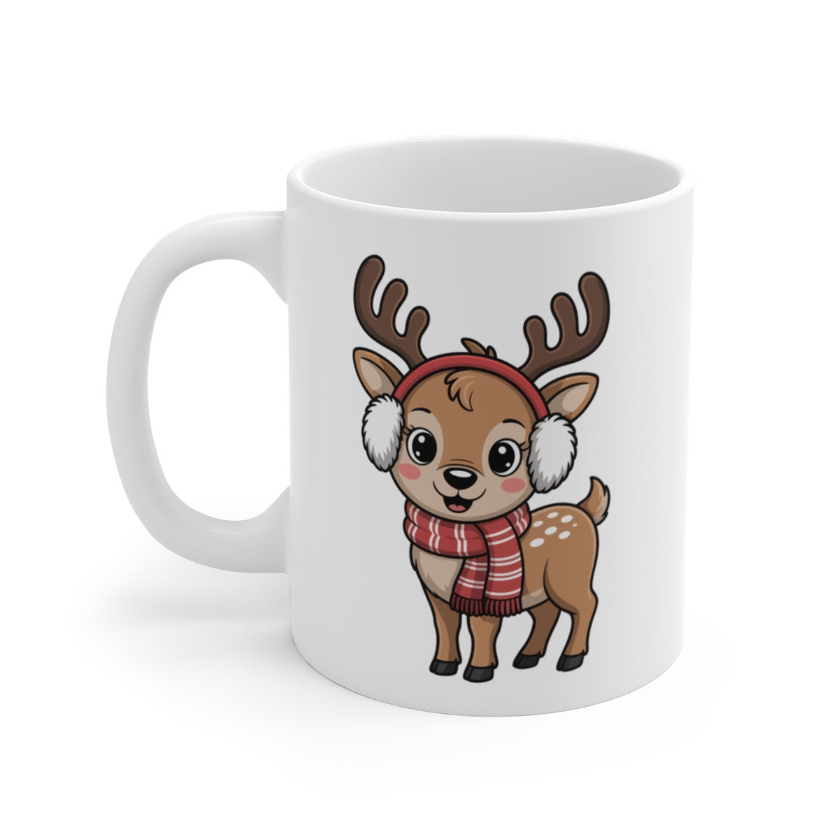 Tasse Renne de Noël Mignonne – Mug Hiver Festif Céramique 325ml – Cadeau Noël Enfant & Adulte
