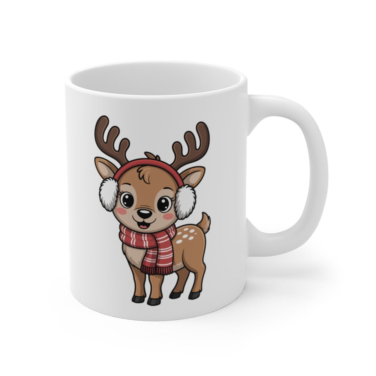 Tasse Renne de Noël Mignonne – Mug Hiver Festif Céramique 325ml – Cadeau Noël Enfant & Adulte