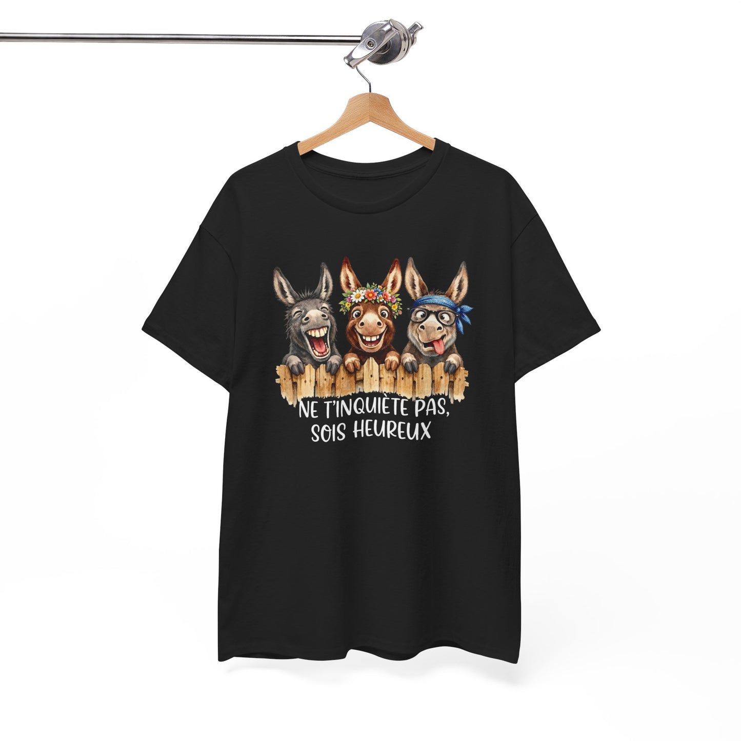 Tee-Shirt Homme et Femme Humour – Ânes Drôles et Rigolos – Cadeau Original Amusant pour Amoureux des Animaux