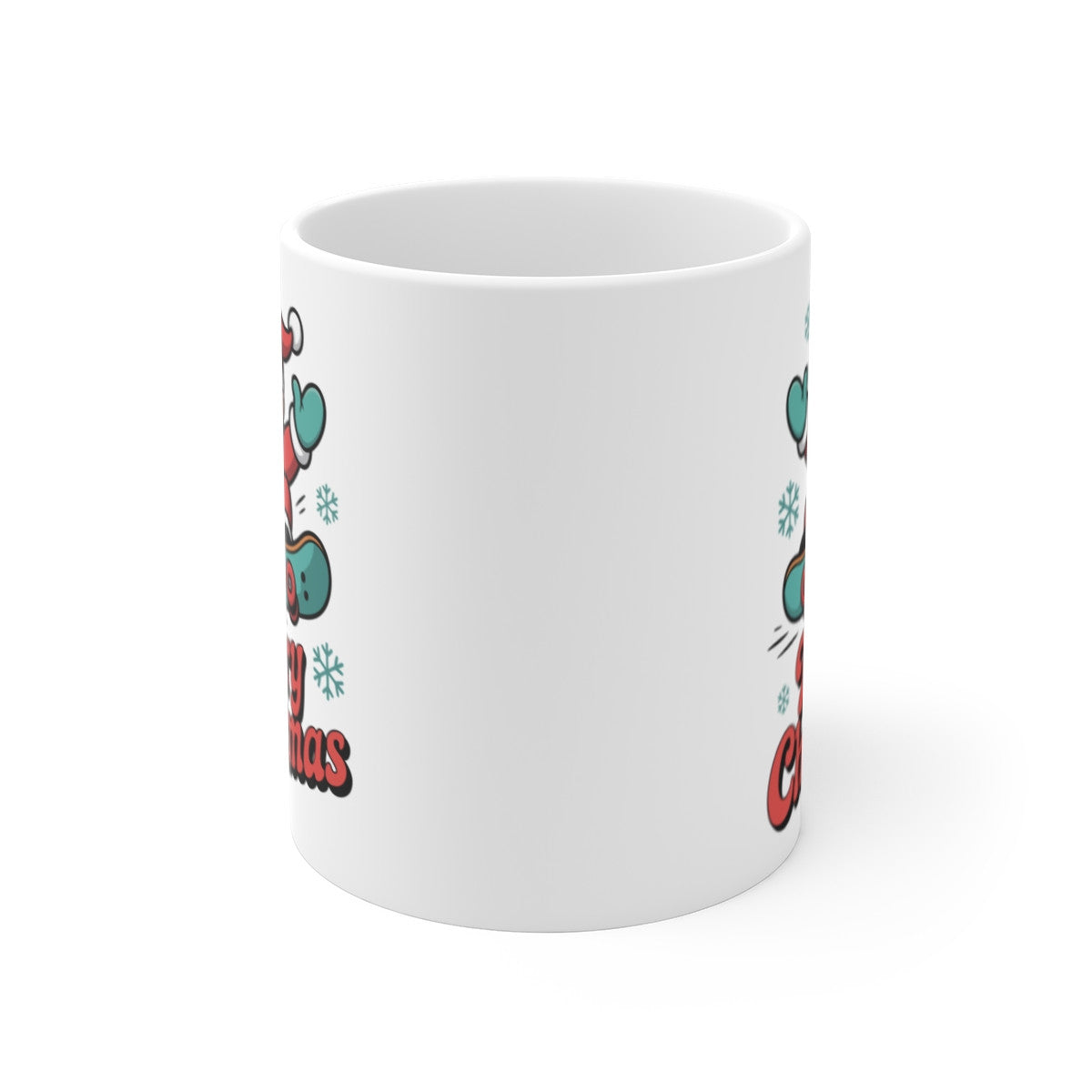 Tasse Père Noël Skateboard – Mug Merry Christmas Original – Cadeau Noël Fun Céramique 325ml