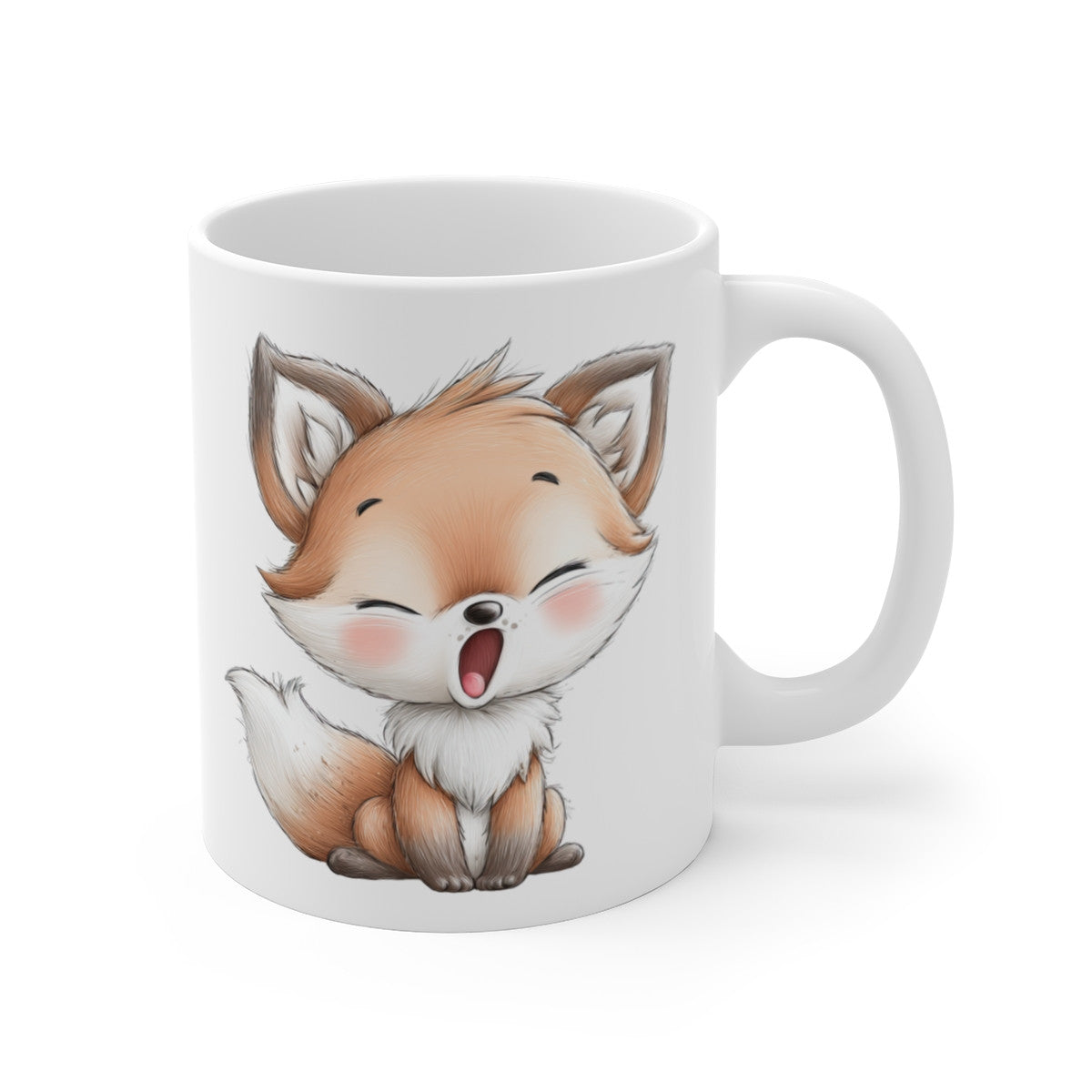Tasse Céramique Renard Mignon – Mug Animaux Doux et Adorable – Cadeau Nature Poétique 325 ml