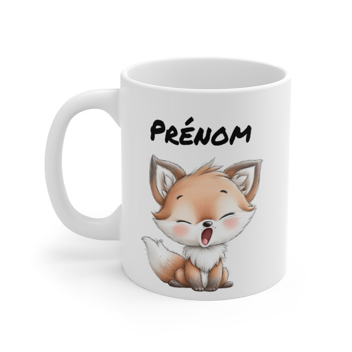 Tasse Personnalisable Renard Mignon – Mug Prénom Animaux Doux – Cadeau Nature Poétique 325 ml