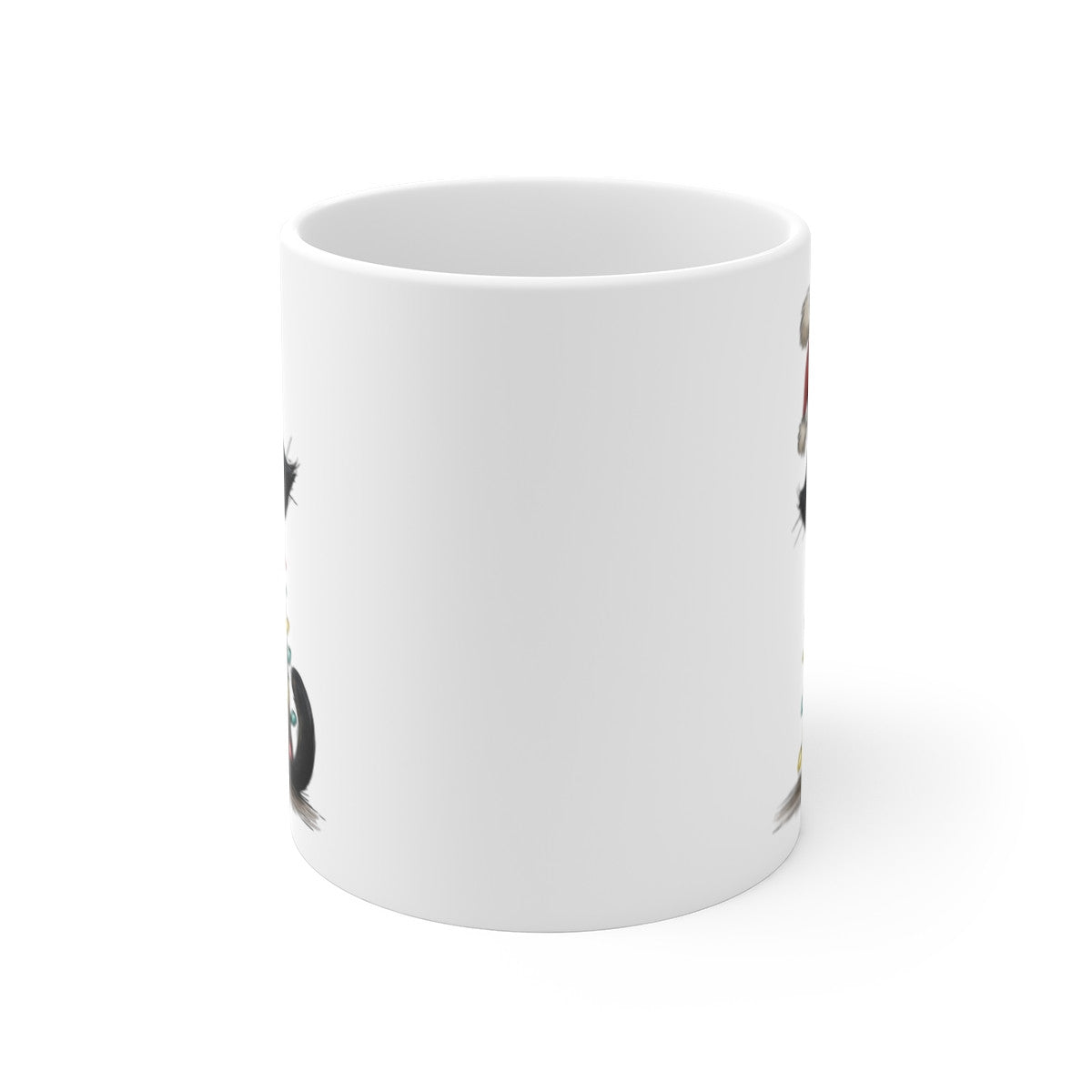 Tasse Céramique Chat Noël Mignon – Mug Chat Noir Festif – Cadeau Hiver Original 325 ml