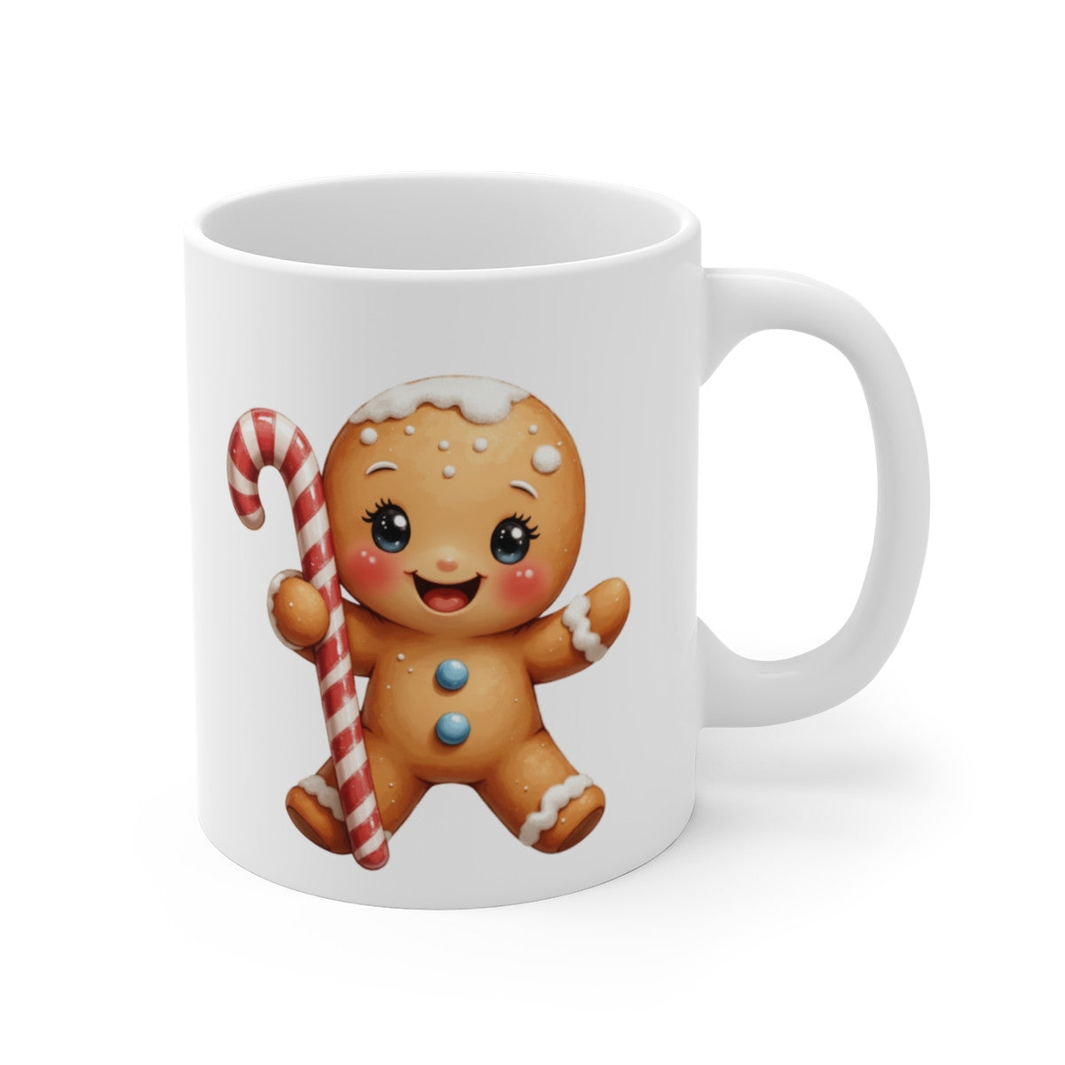 Tasse Céramique Bonhomme Pain d’Épices – Mug Noël Mignon – Cadeau Gourmand Festif 325 ml