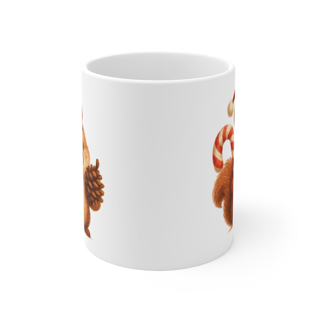 Tasse Céramique Écureuil Noël Mignon – Mug Hiver Festif – Cadeau Original Nature 325 ml