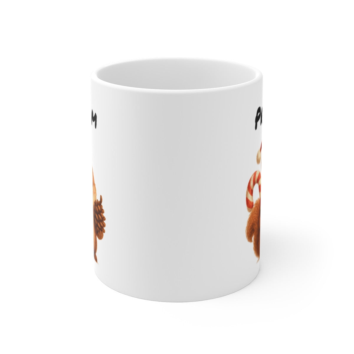 Tasse Personnalisable Écureuil Noël Mignon – Mug Prénom Festif – Cadeau Nature Hiver 325 ml