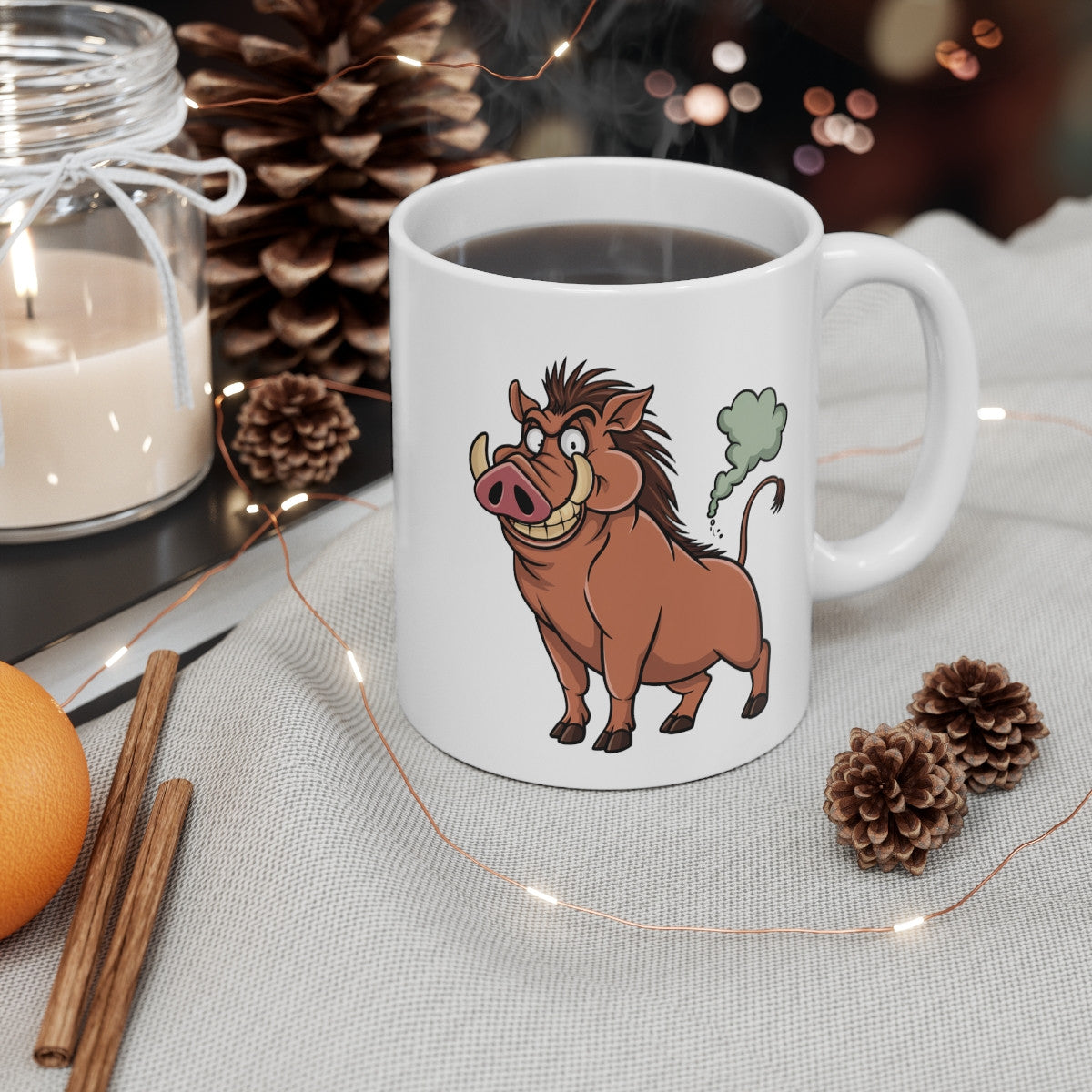 Mug Sanglier Humour Pet Rigolo – Tasse Drôle Cochon Sauvage Cartoon – Cadeau Décalé Chasseur, Ami, Collègue 325 ml
