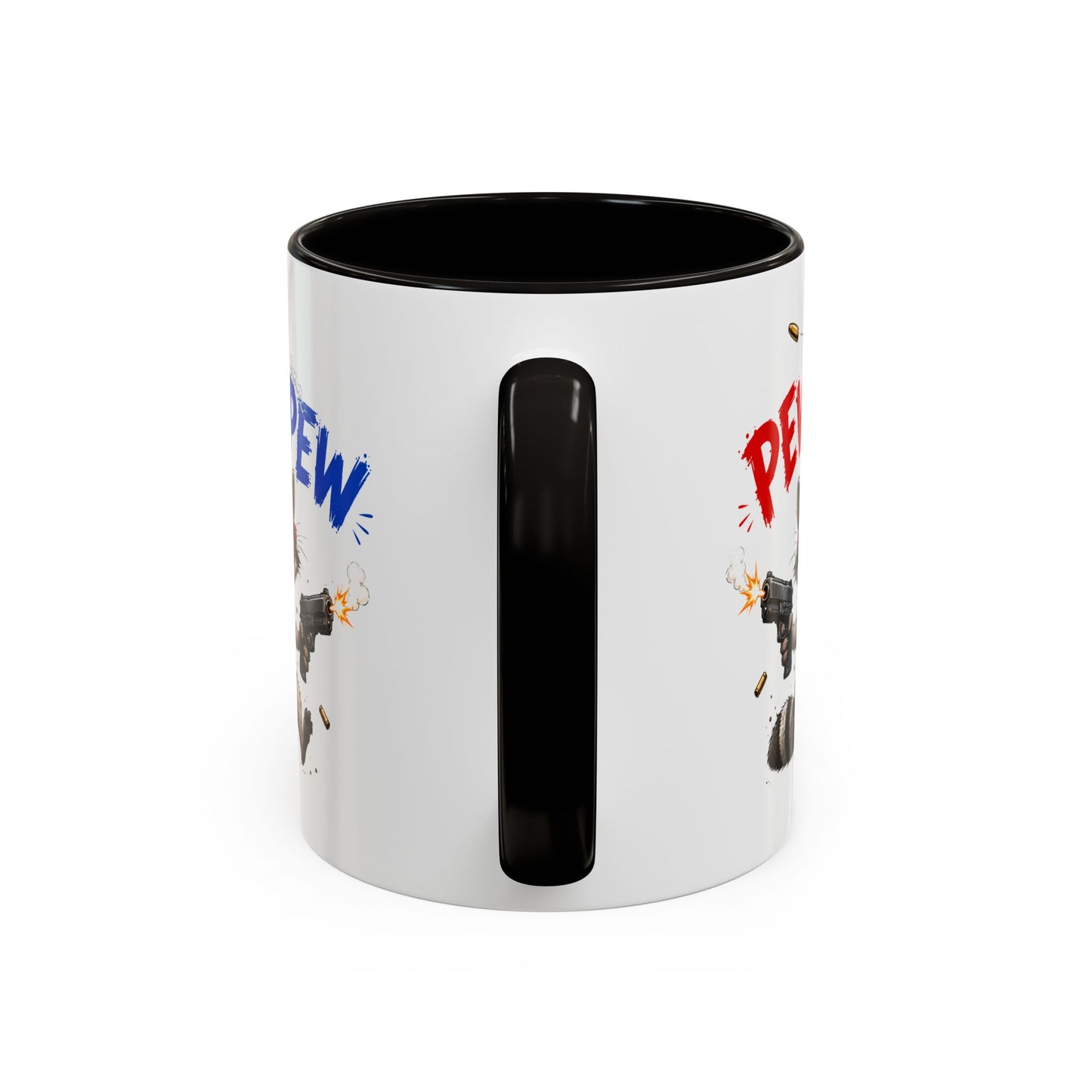 Tasse Pew Pew – Mug  Animal Raton Laveur Humour – Cadeau Drôle Homme Femme 325ml
