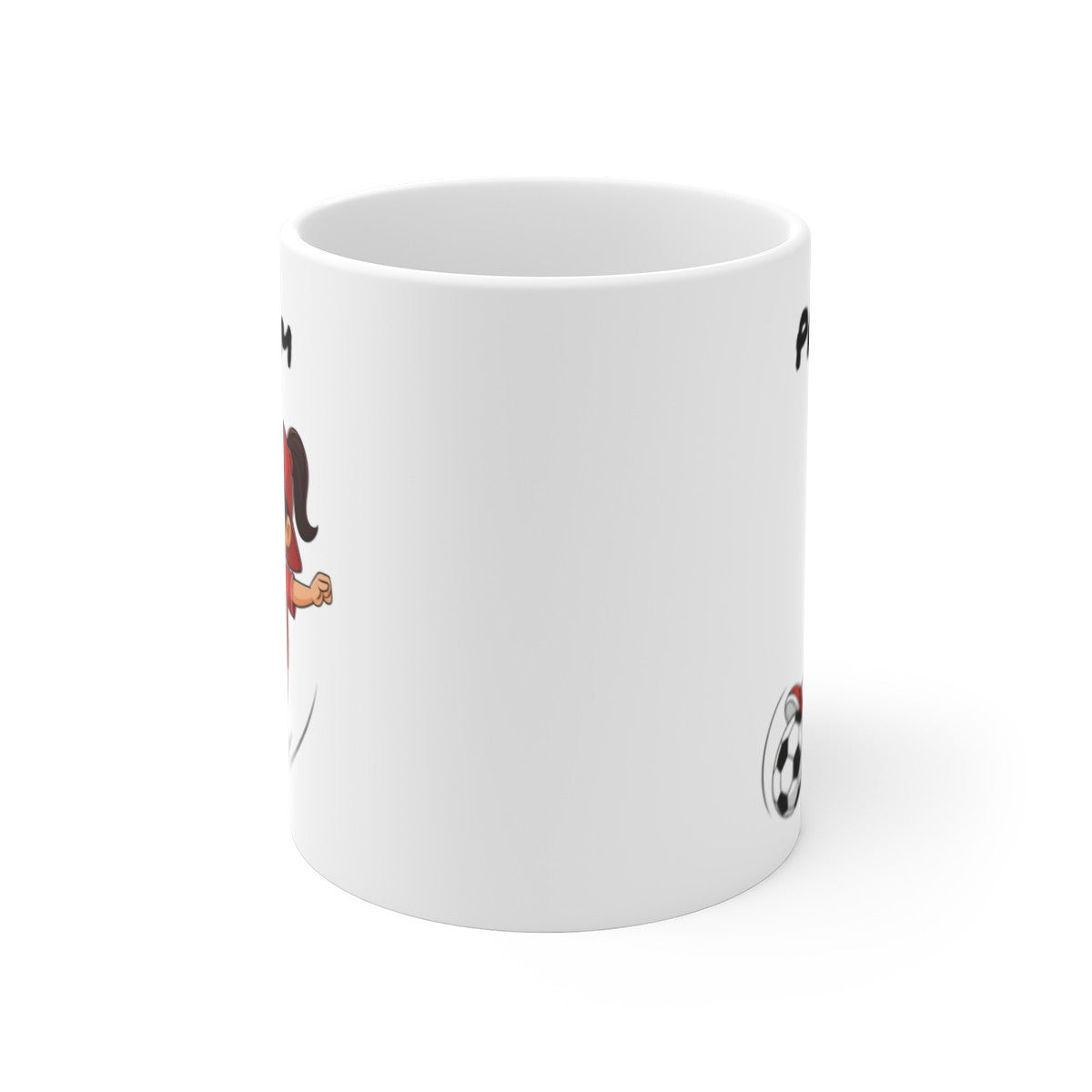 Tasse Personnalisable Foot Fille – Mug Football avec Prénom Cartoon 325ml Cadeau Sport Enfant