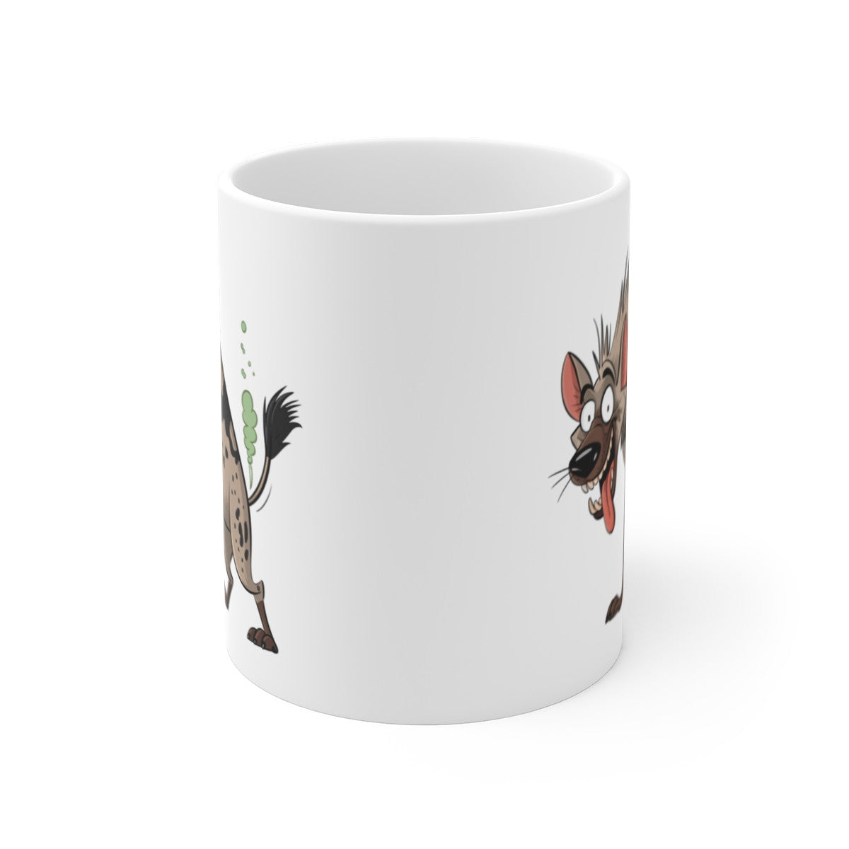 Tasse Humour Hyène qui Pète – Mug Cartoon Drôle 325ml Cadeau Rigolo Collègue
