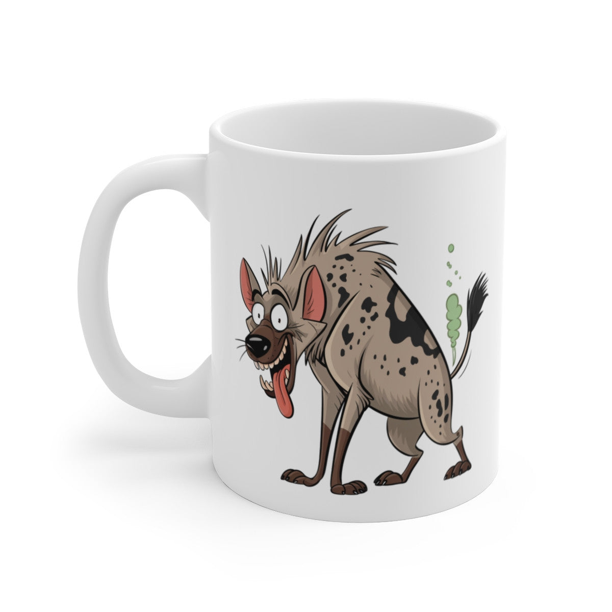 Tasse Humour Hyène qui Pète – Mug Cartoon Drôle 325ml Cadeau Rigolo Collègue