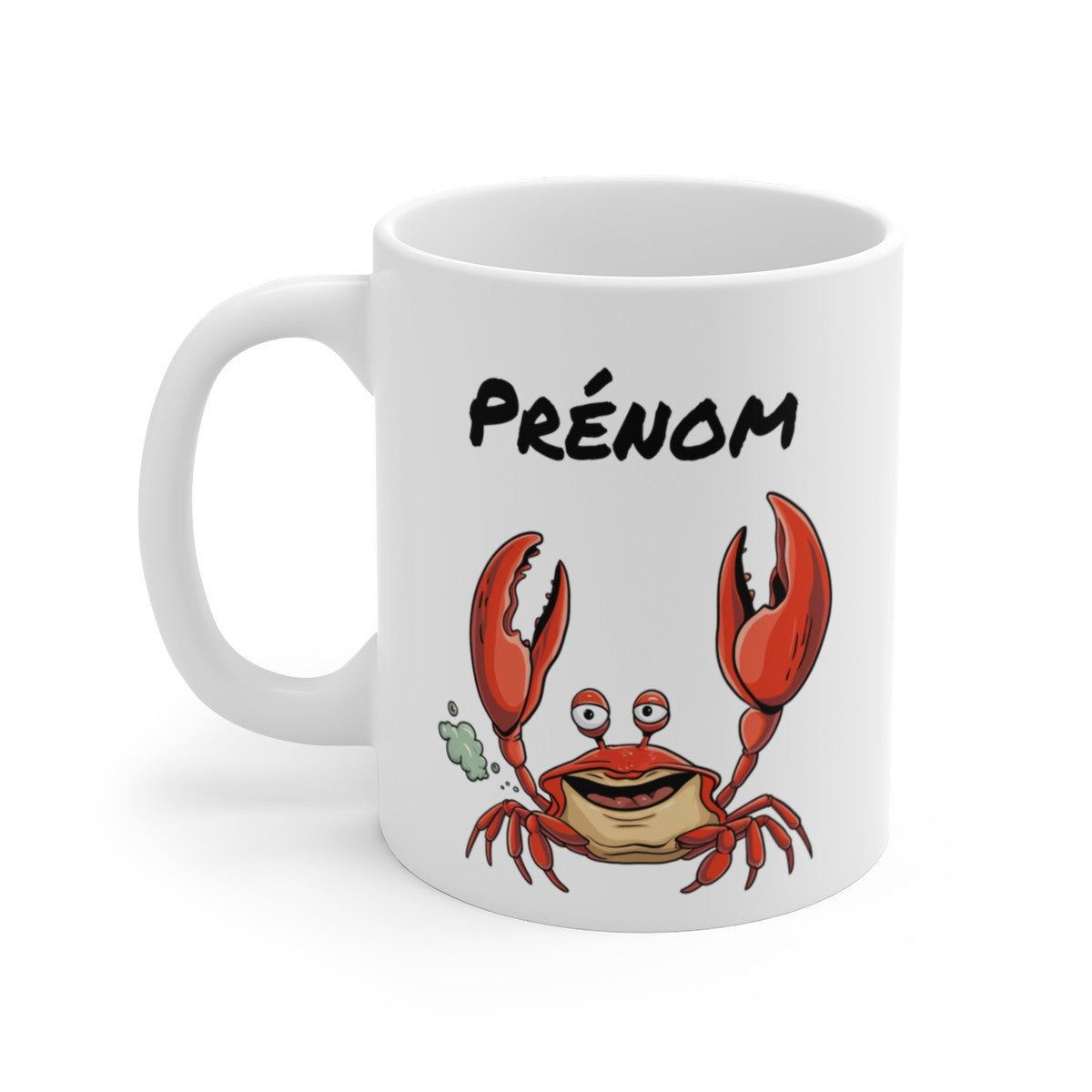 Tasse Personnalisable Crabe Humour – Mug Cartoon Drôle avec Prénom 325ml Cadeau Original