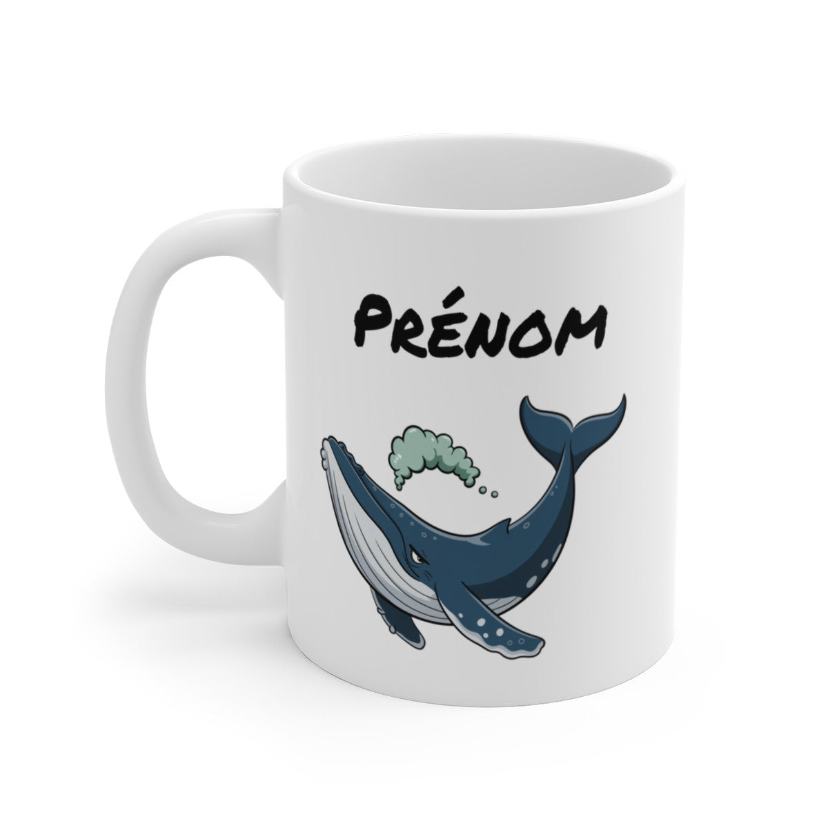 Tasse Personnalisable Baleine Humour – Mug Cartoon avec Prénom 325ml Cadeau Original Mer