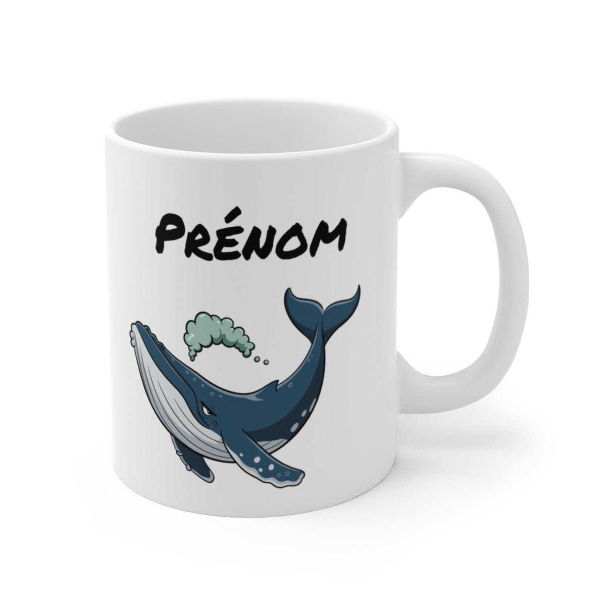 Tasse Personnalisable Baleine Humour – Mug Cartoon avec Prénom 325ml Cadeau Original Mer