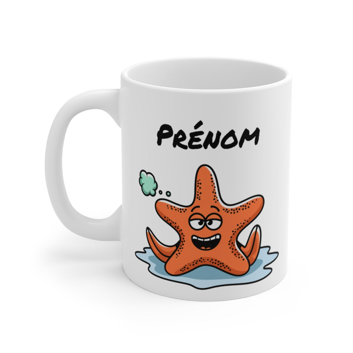 Tasse Personnalisable Étoile de Mer – Mug Cartoon Humoristique avec Prénom 325ml Cadeau Original Mer