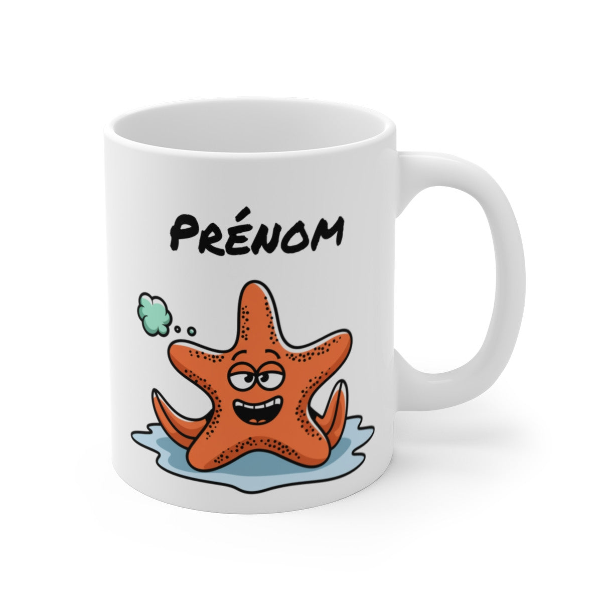 Tasse Personnalisable Étoile de Mer – Mug Cartoon Humoristique avec Prénom 325ml Cadeau Original Mer