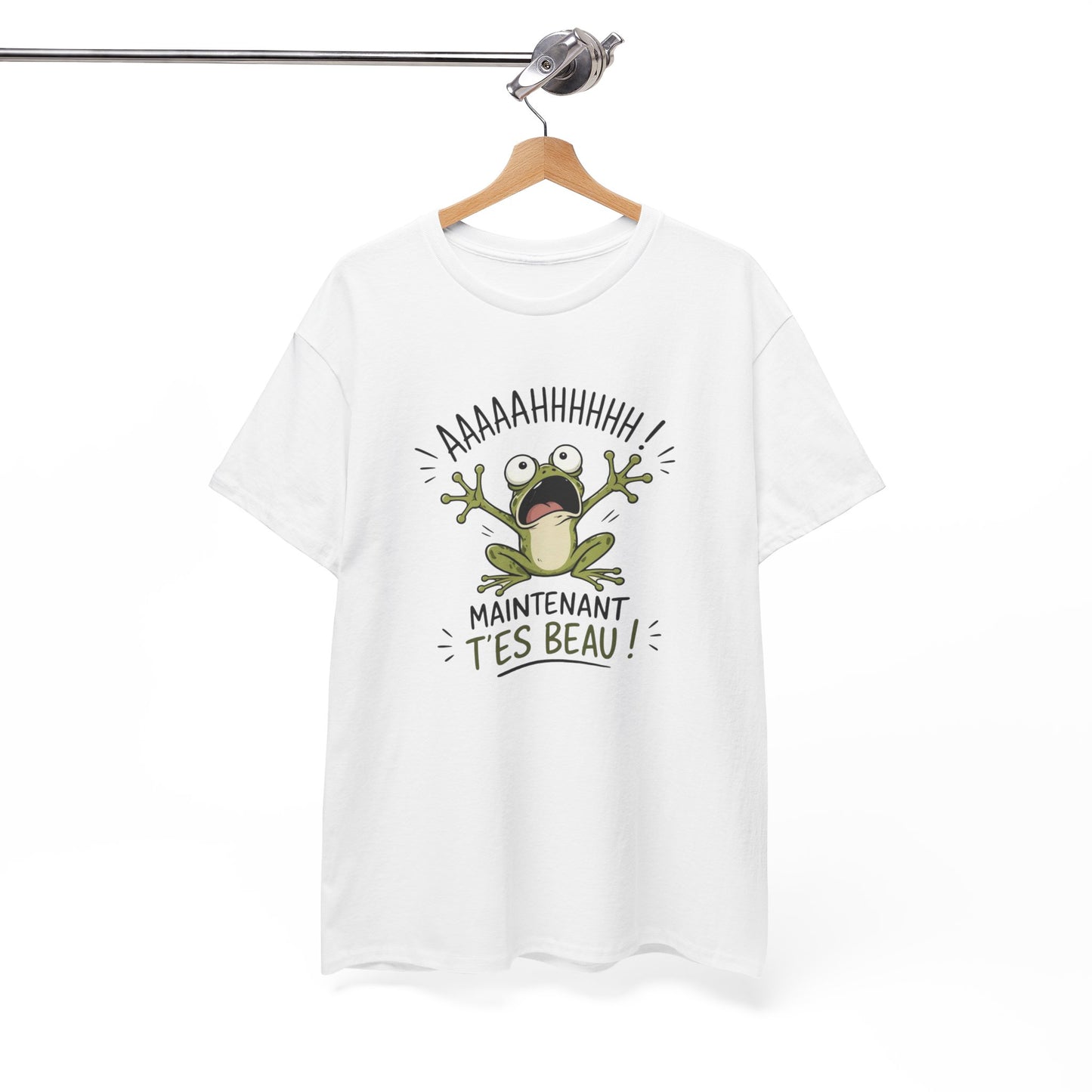 T-Shirt Humoristique Grenouille – Maintenant T’es Beau Tee Shirt Humour Cadeau Drôle Blague Amis Idée Cadeau Original