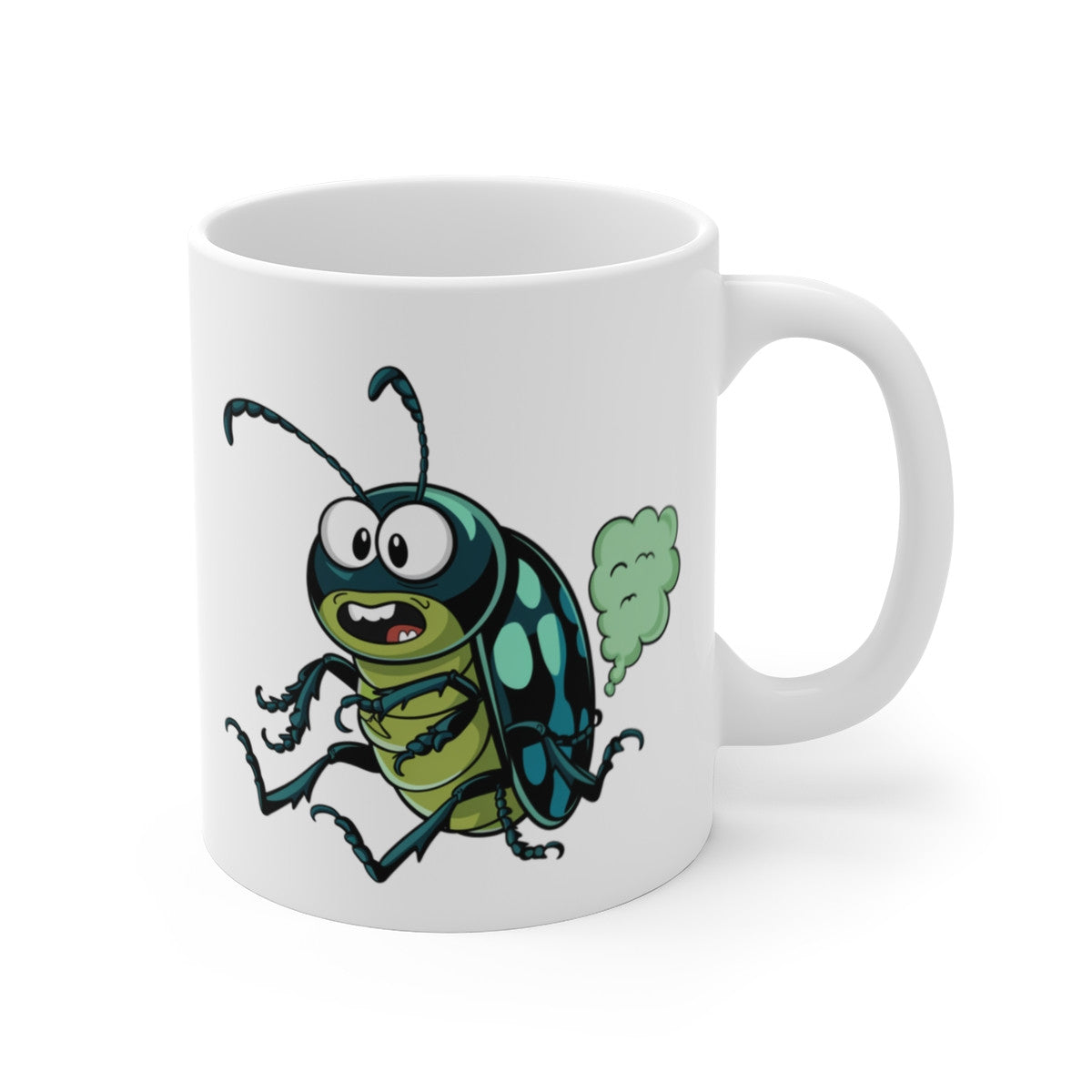 Tasse Insecte qui Pète – Mug Scarabée Cartoon Drôle 325ml Cadeau Humour Original