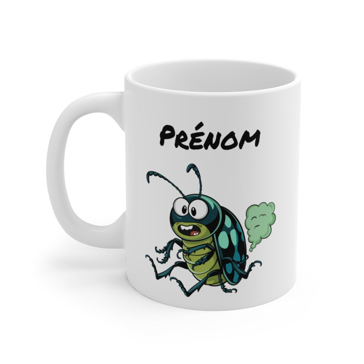 Tasse Personnalisable Insecte qui Pète – Mug Scarabée Drôle avec Prénom 325ml Cadeau Humour Original